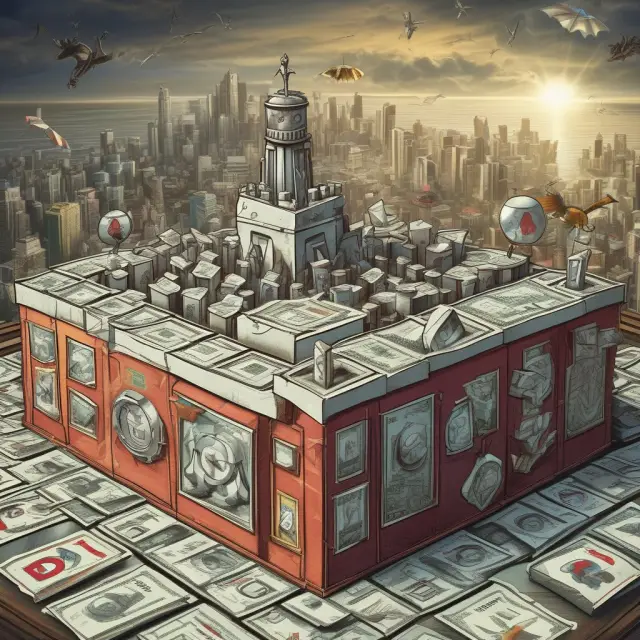 Mythical creatures representing market structures (monopoly, oligopoly, monopolistic competition, monopsony, oligopsony) clash for industry dominance.