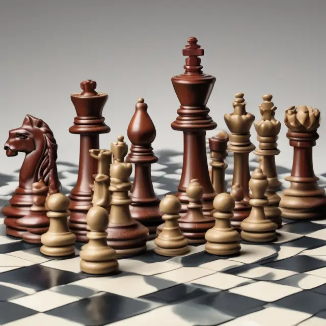 Monopolistic players on a chessboard, symbolizing imperfect competition