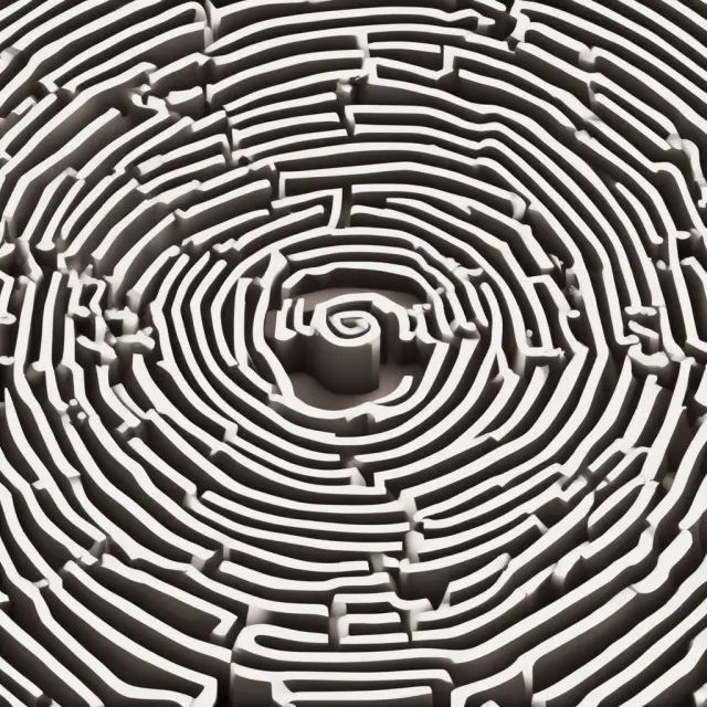 A labyrinth representing economic structures: monopolies, oligopolies, monopsonies, and oligopsonies. Buyers and sellers swap power roles within the maze.
