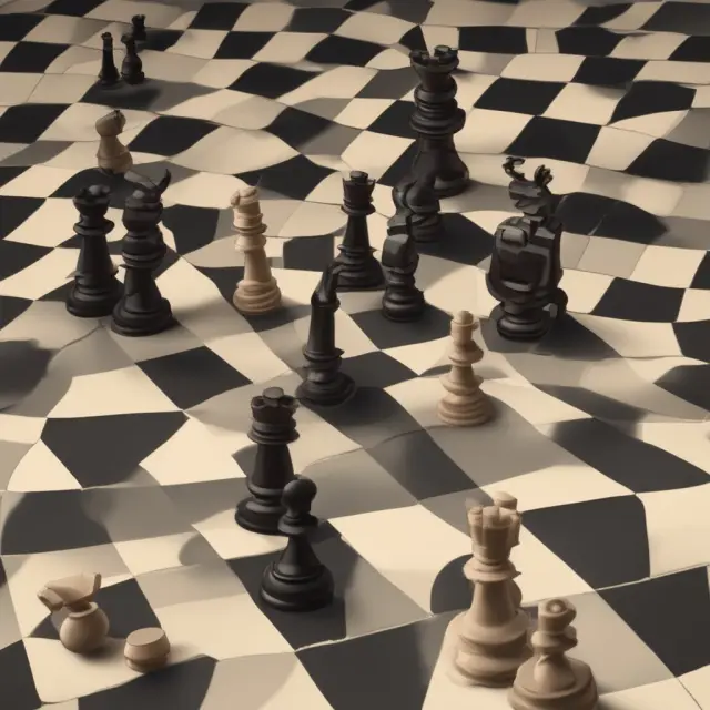 Mathematician calculating implied rates using a chessboard and an oil barrel