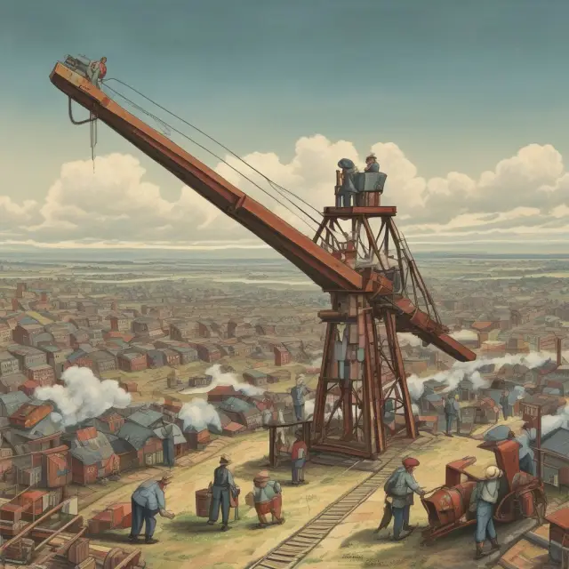 See-saw illustrating the potential loss of jobs due to reliance on imports and foreign industries.
