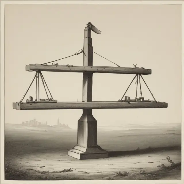 A seesaw with primary commodities on one side and manufactured goods on the other, illustrating the Singer-Prebisch thesis
