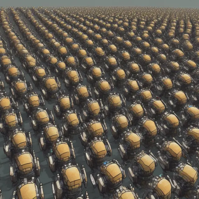 Image of two armies, one composed of bots and the other of humans, clashing atop a graph charting impression metrics. Human army defends against bot invasion for fair ad engagement.