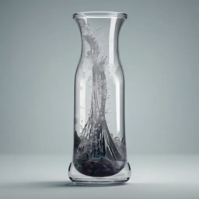 Raw impression data overflowing in a beaker, ready to be interpreted for marketing insights