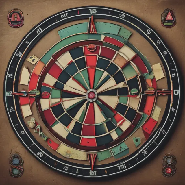 A dartboard displaying various audience targets: demographics, interests, behaviors, and locations in the context of programmatic advertising. Enhancing reach and engagement.