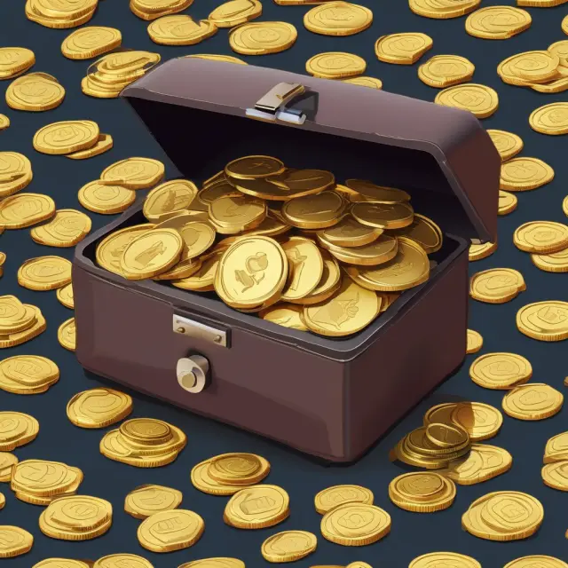 Golden coins overflowing from a petty cash box, representing well-funded and meticulously monitored imprest account.