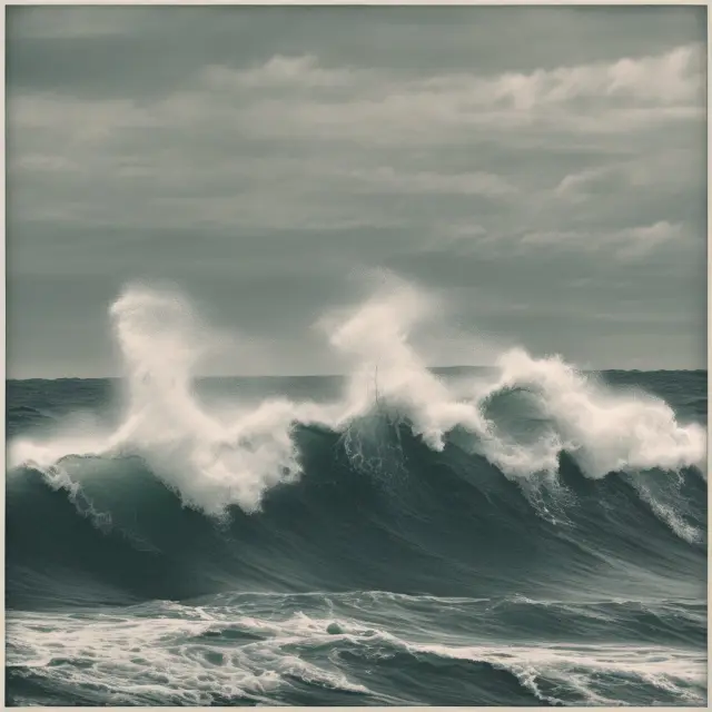 An image depicting the Elliott Wave Theory concept with five distinct waves - waves 1,3, and 5 being tall and strong, while 2 & 4 are shorter and corrective