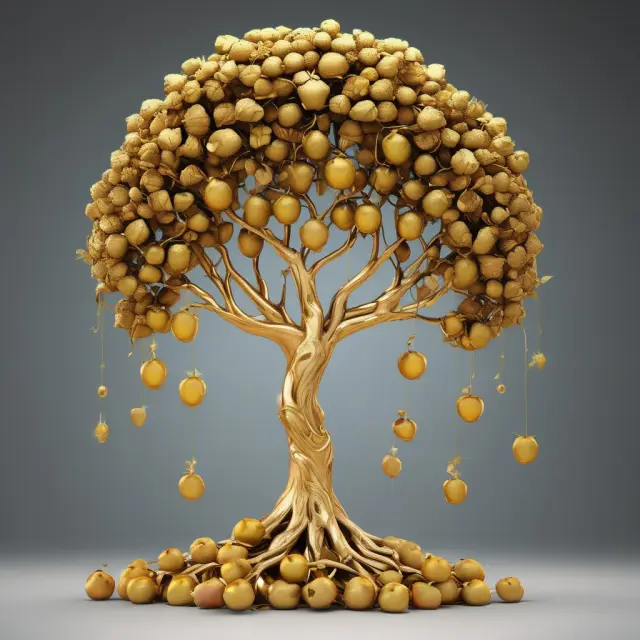 A golden tree shares fruits with outstretched branches representing charities and family members, illustrating tax exemptions for loans between them.