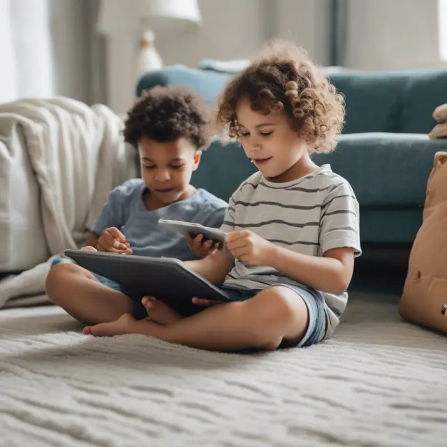 Parent using parental controls to secure their child