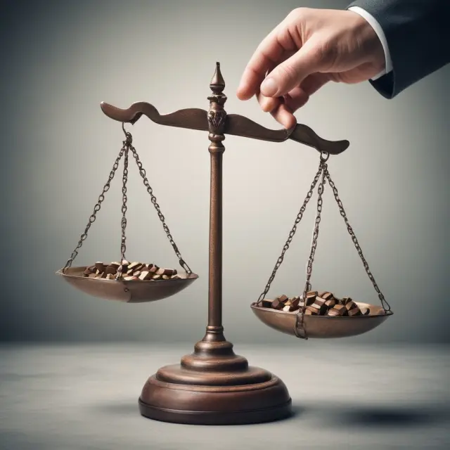 Experts weighing risks: Balance scale illustrating the calculation of incidence rates to determine likelihood and trends