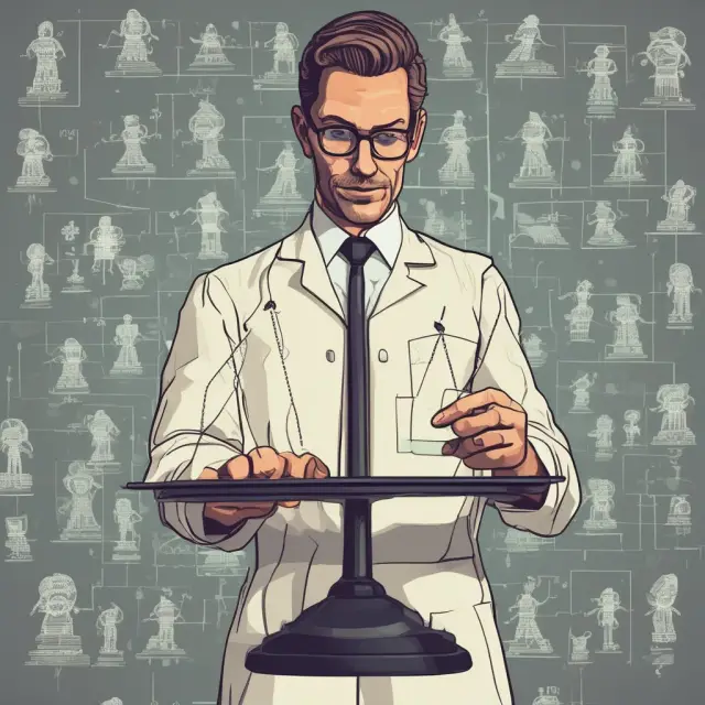 A scientist meticulously calculating incidence rates with a balance and population data