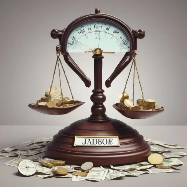 An image of a balance scale, with one side labeled 