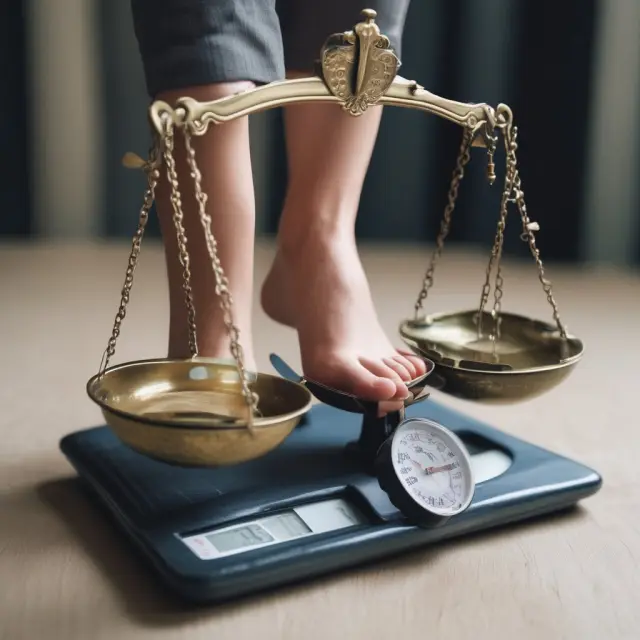 A business traveler holds a scale, considering whether to label his incidental expenses as personal or corporate
