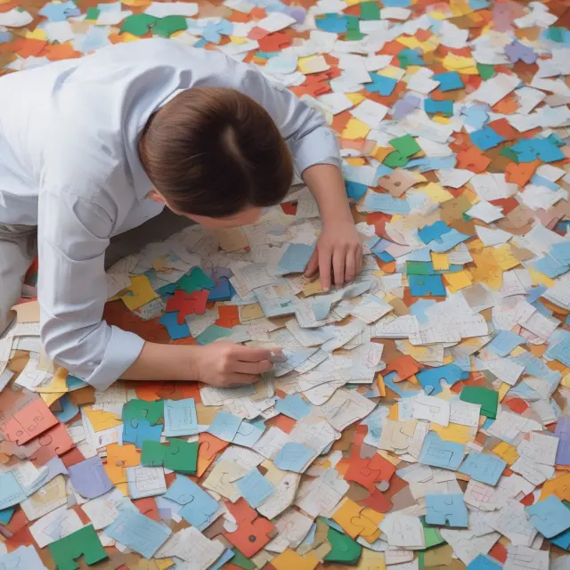 Diligent accountant sorting receipts on tax forms jigsaw puzzle, emphasizing proper record keeping for incidental expenses