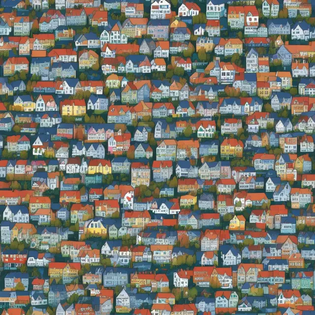 Two hands, one holding a tide representing top-down approach and the other an intricate puzzle symbolizing bottom-up approach, both shaping a real estate market scene