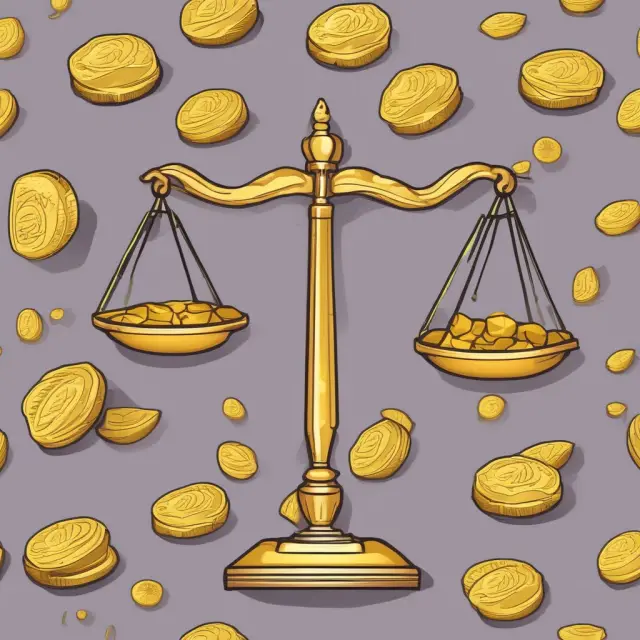 Golden scales with income coins on one side and feathered cons on the other, illustrating the evaluation of income approach advantages and disadvantages.