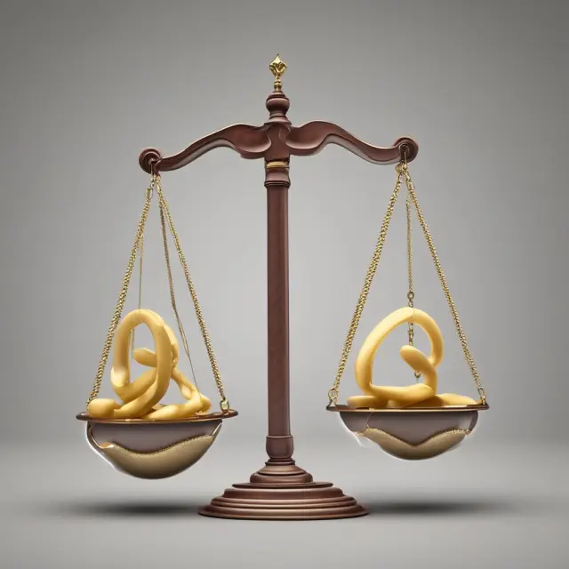 Scale with a tipping side depicting