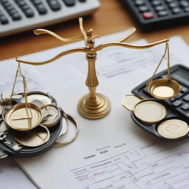 Three scales on a tax calculator represent Ordinary Income, Capital Gains, and Tax-Exempt Income.