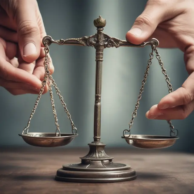 Two hands comparing income annuities and other retirement instruments on a scale - stability of income annuity vs. volatility of mutual funds, stocks or bonds