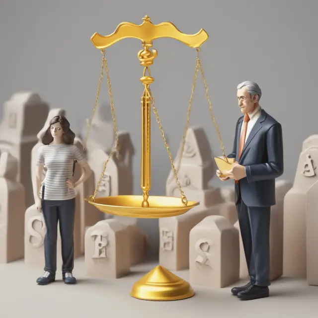 A wise investor balancing various factors for income property investment: interest rates, housing market environment, tenant selection, property location, and financial cushion.