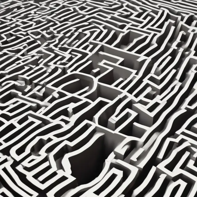 Visualization of the intricate process of managing income in respect of a decedent (IRD) through estate planning strategies, with trusts and legal documents forming a maze.