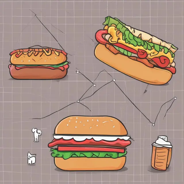 Image of an income graph showing the relationship between income change and quantity demanded for normal goods, with sandwich and hot dog illustrating this concept