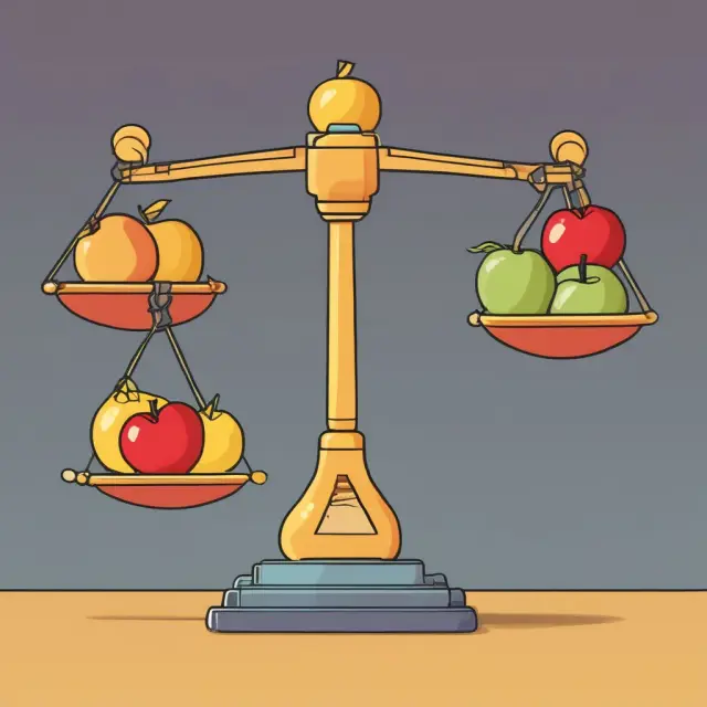 An image displaying a balance with apples (normal goods) and lemons (inferior goods), signifying how income levels impact their demand.