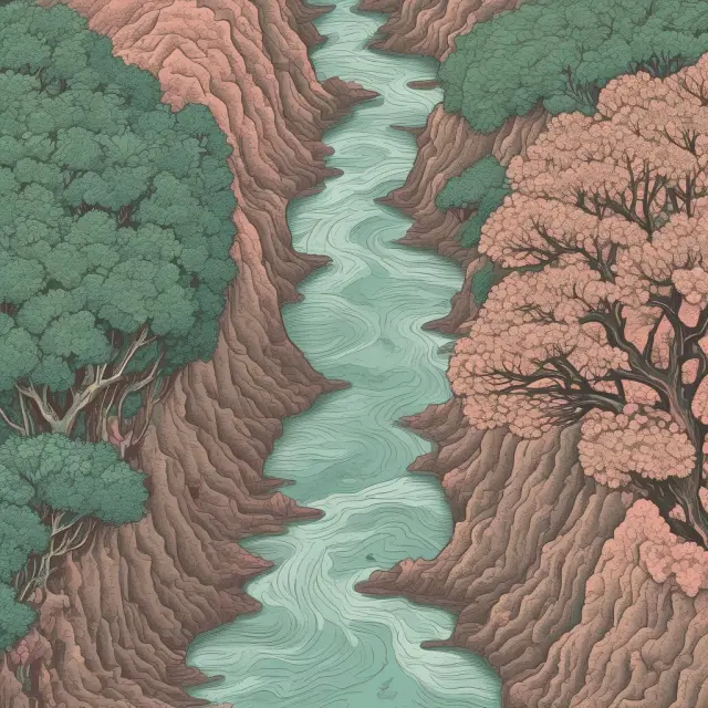 An image of a river symbolizing income, branching out to depict various goods. Market share adjusts for inferior and normal goods as the river