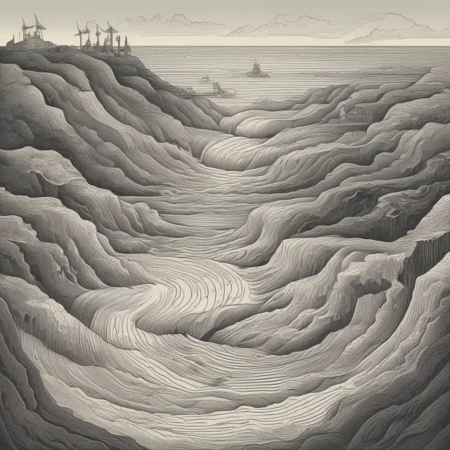 An allegory of consumer behavior where the tide of purchasing power influences the ebb and flow of good demand
