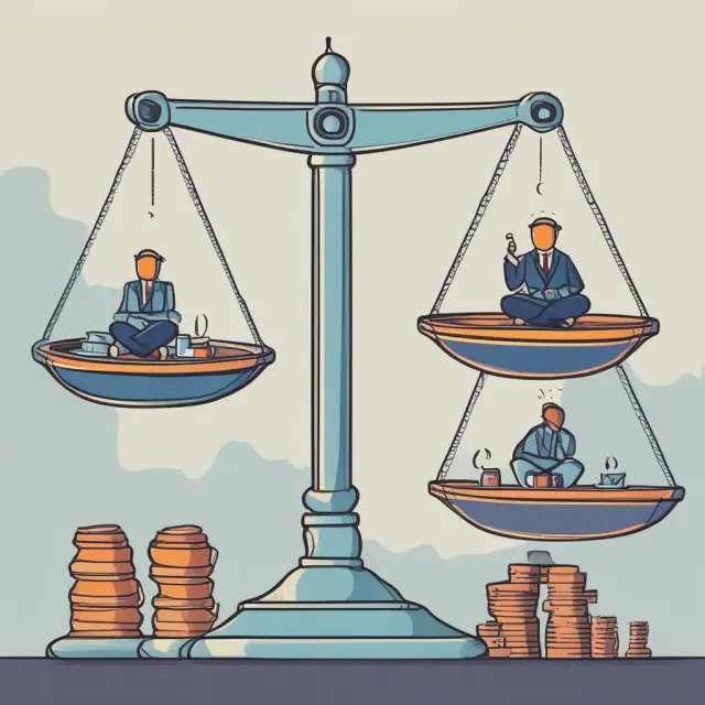 An investor holding a scale balances various income funds representing money market, bond, equity, REIT, MLP, and preferred stocks