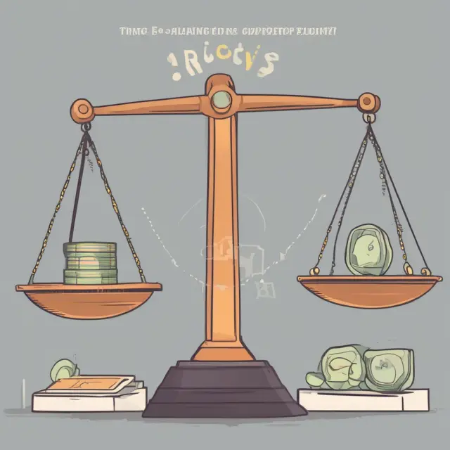 Scale showing gross margin calculation: revenue versus cost of goods sold revealing profits.