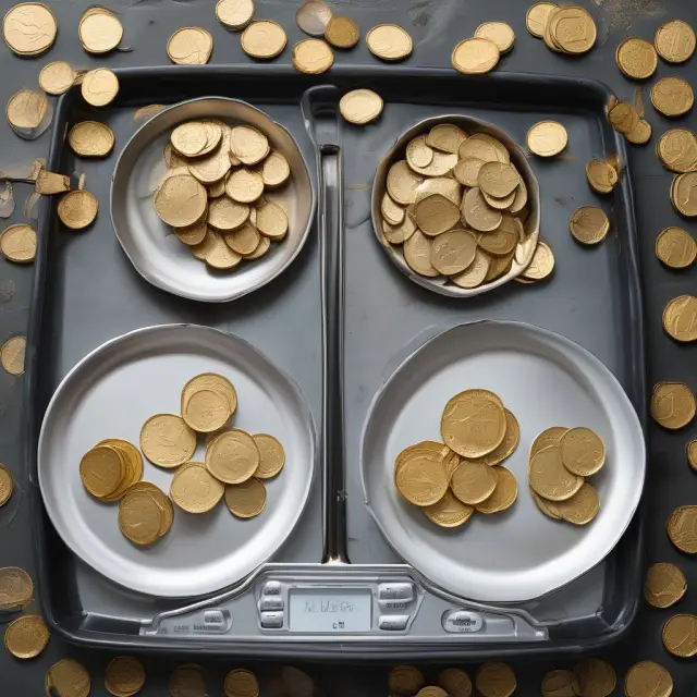Image of scales balancing gold coins (reportable income) and silver coins (taxable income). Deductions, credits, and taxes represented by hands adjusting the weights.
