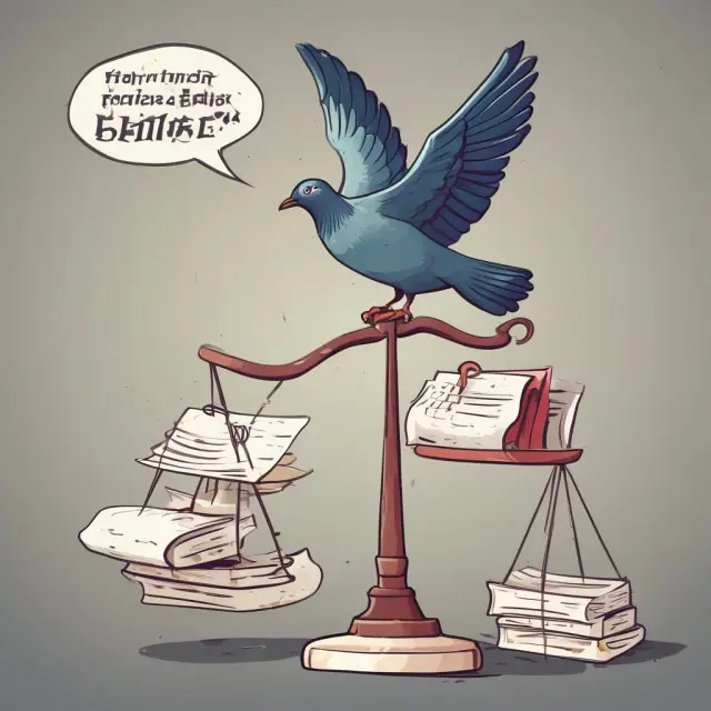 A pigeon delivers tax documents to a balanced scale, highlighting Income Tax Payable (presently due) versus Deferred Tax Liabilities (future payments)