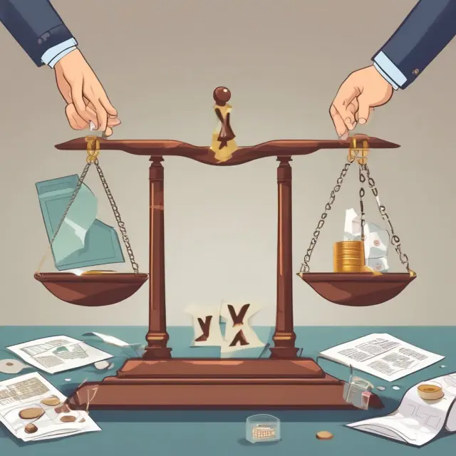 Officials balancing income taxes (income tax expense), payroll taxes, property taxes, and sales taxes on a scale