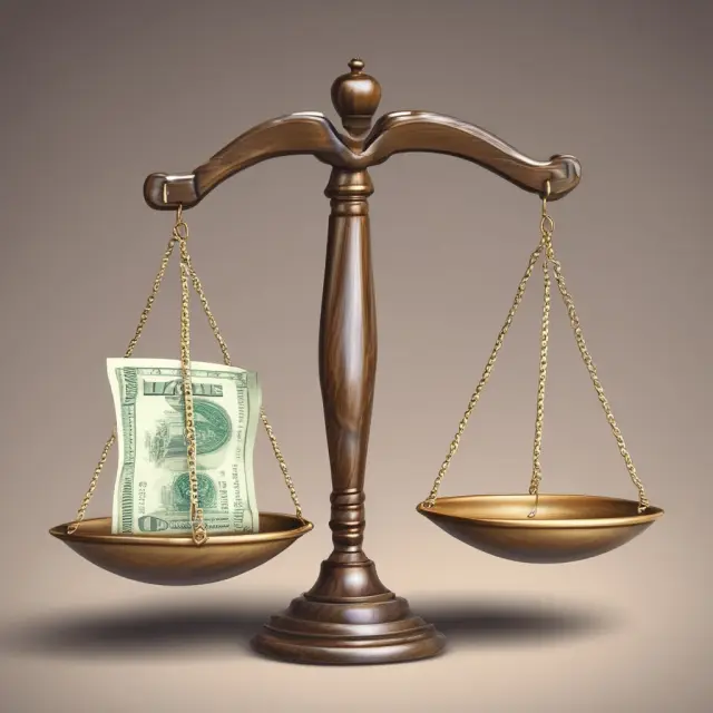 Balance scale comparing income tax payable (current liability) and income tax expense (income statement expense)