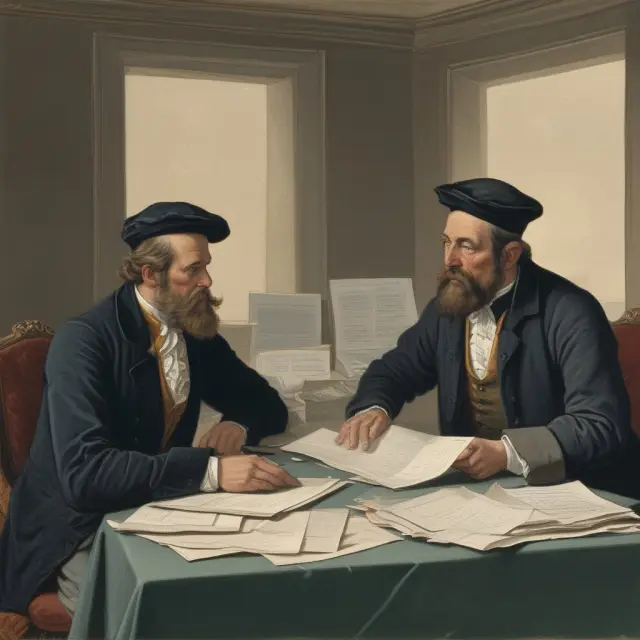 Two merchants in conversation over unwritten terms, symbolizing the importance of addressing Incoterms