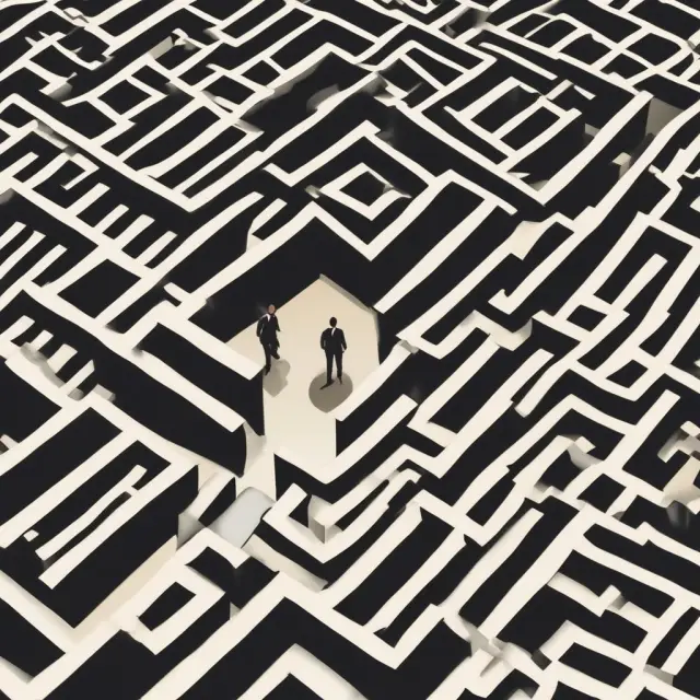 A professional investor confidently maneuvers through a complex maze filled with various Incoterms versions, symbolizing clear communication and adaptability in international trade transactions.
