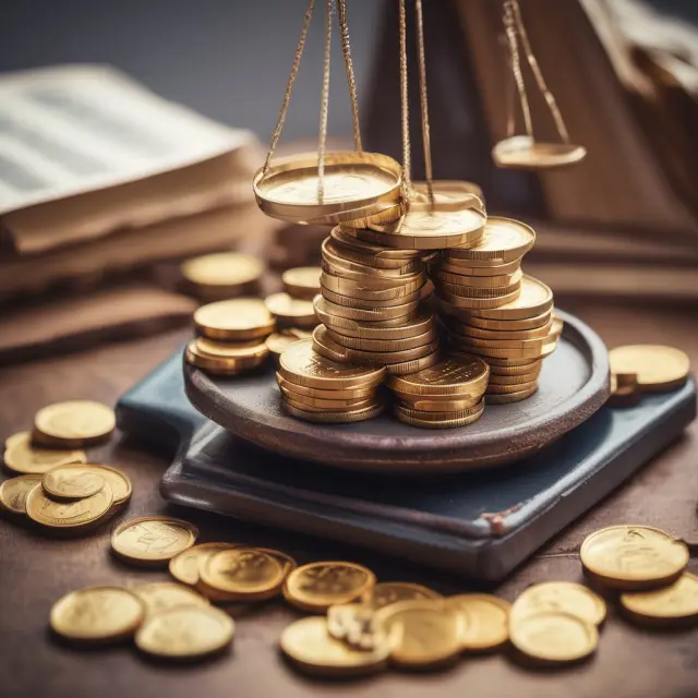 Golden coins represent project cash flows while regulatory books symbolize external policies impact on accurate estimation