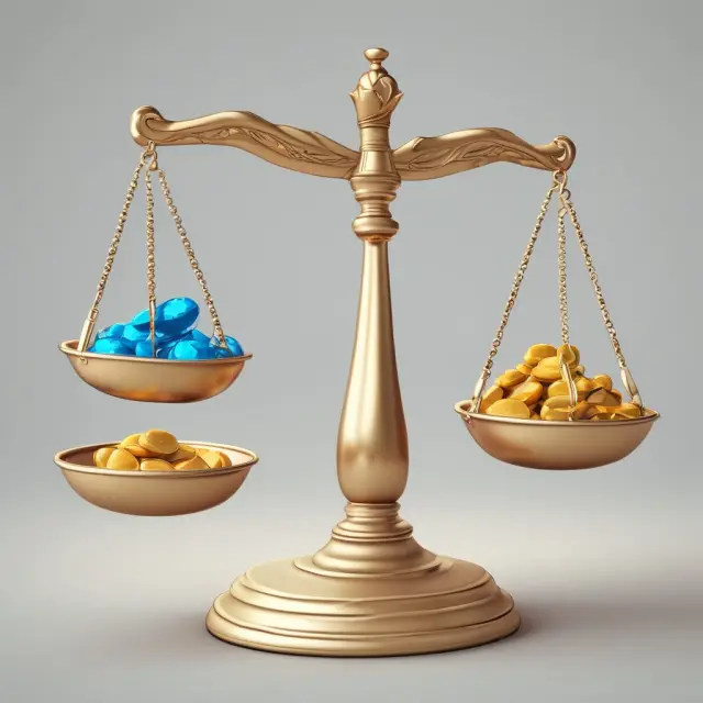 Comparison of incremental cash flow (gold coins) and net present value (gems) as investment decision-making tools