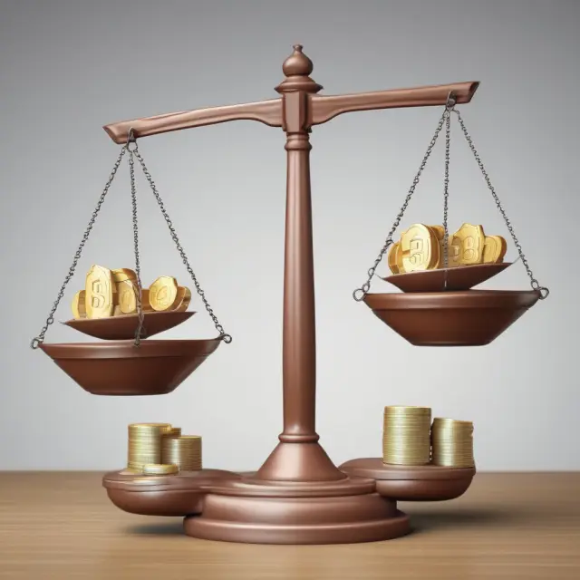 Scales with gold coins representing projects tip towards positive side for advantages, while silver coins symbolize limitations in the disadvantages section