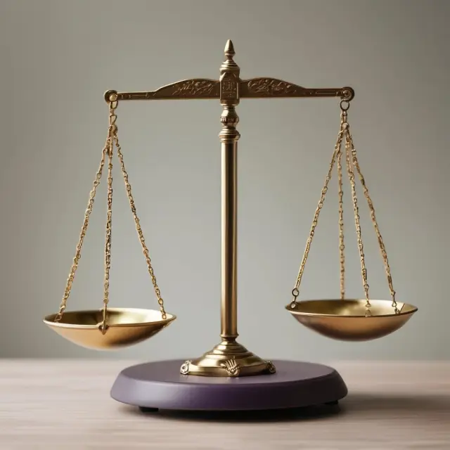 Balance scale with Merck