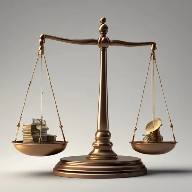 Balance scale tilting up with gold coins symbolizing incremental cash flow from successful business investments