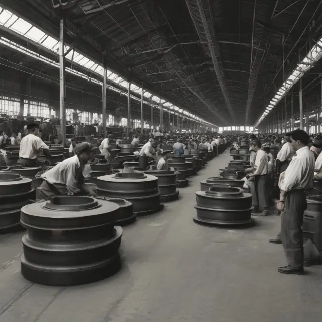A factory scene with wheels turning, illustrating the transformation of raw materials and the involvement of labor and utilities in producing incremental costs.