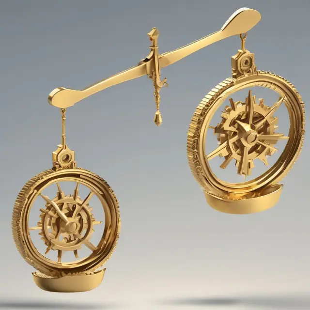 Gold scales with balance arms adorned by coins illustrate the concept of economies of scale in incremental cost analysis.