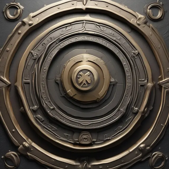 An ornate shield illustrating an agreement, protecting financial stability through indemnity insurance