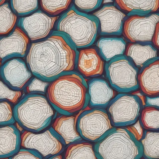 An intricate kaleidoscope displays insurance documents illustrating coverage limits, deductibles, premiums, and endorsements.