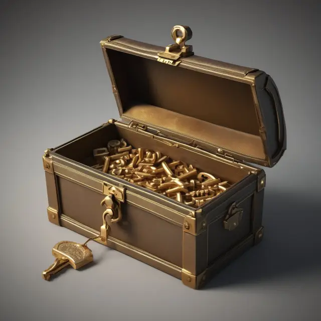 Golden key opening a chest filled with collateralized assets - bankruptcy indenture