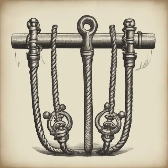 Shackles with anchors depicting historical and contemporary indentured servitude