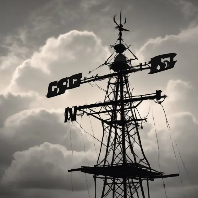 A weather vane in the shape of an index future contract, spinning to reveal various directions based on market trends