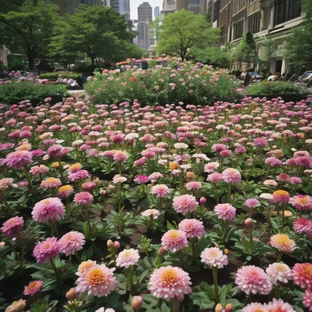 An image featuring an index fund as a flourishing garden, with various stock symbols representing different sectors and asset classes growing together